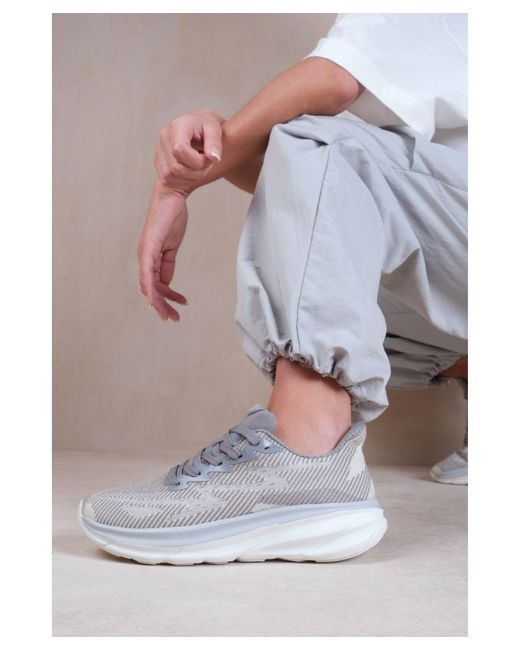 Where's That From Gray 'Track' Breathable Mesh Gym Runner Lace Up Trainers