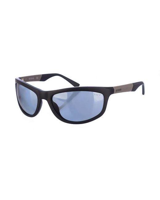 Guess Blue Acetate Sunglasses With Hexagonal Shape Gu6974S