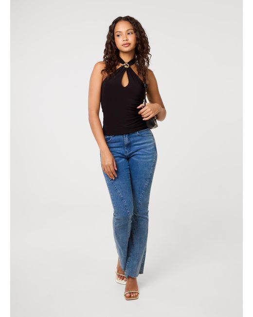 Pink Vanilla Blue Keyhole Halter Top
