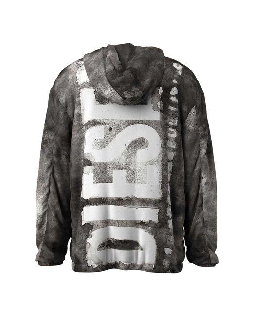 DIESEL Gray Marble Effect Bomber Jacket for men
