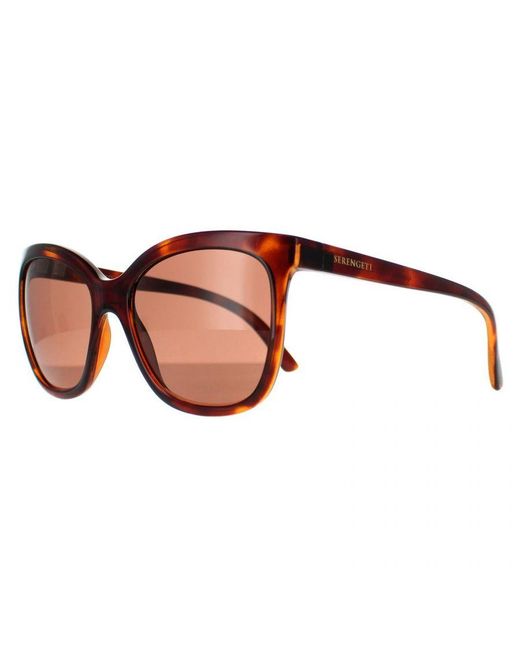 Serengeti Brown Rectangle Shiny Tortoise Mineral Polarized Drivers Agata for men