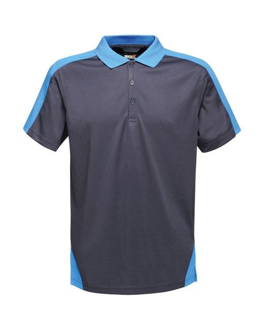 Regatta Blue Contrast Coolweave Quick Dry Work Polo Shirt for men