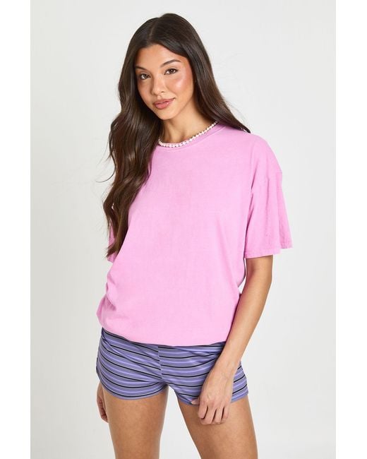 Boohoo Purple Washed Oversized T-Shirt