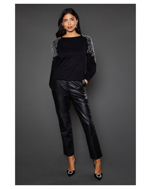 wallis black sparkle top