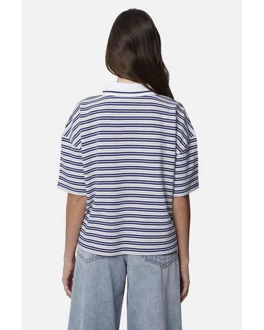 Good For Nothing Blue Oversized Fit Monogram Pique Polo