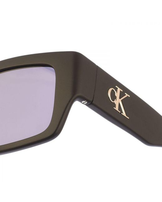 Calvin Klein Black Acetate Sunglasses With Rectangular Shape Ckj22635S for men