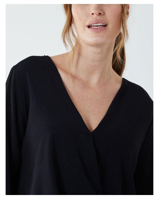 Blue Vanilla Black Crossover Woven Plain Blouse