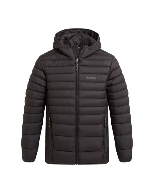 Craghoppers Black Compresslite Ix Hooded Padded Jacket for men