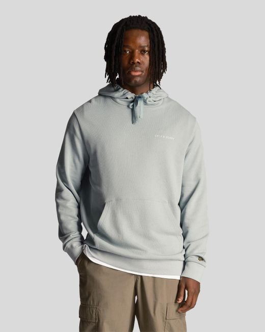 Lyle & Scott Gray Loopback Embroidered Hoodie for men