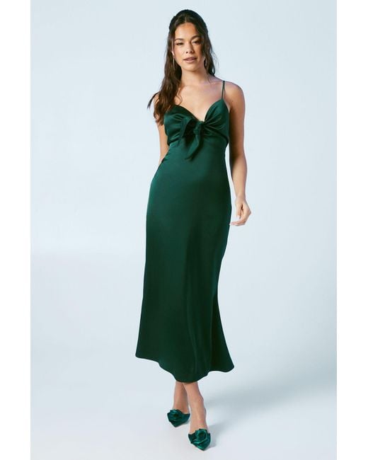 Oasis Green Strappy Tie Detail Bridesmaids Dress