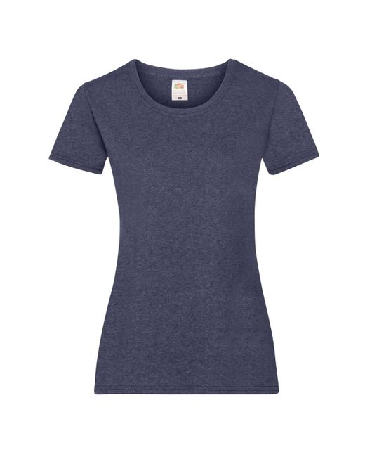 Fruit Of The Loom Blue Ladies/ Lady-Fit Valueweight Short Sleeve T-Shirt (Pack Of 5) (Vintage Heather)