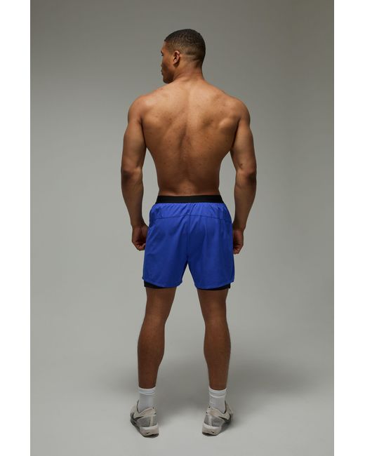BoohooMAN Blue Active Perforated Stretch Woven 2 for men