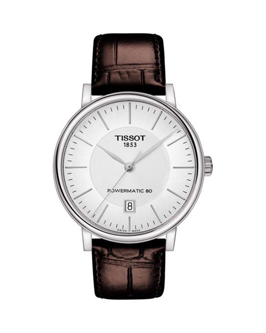 Tissot Gray Carson Premium Powermatic 80 Watch T1224071603100 Leather (Archived) for men