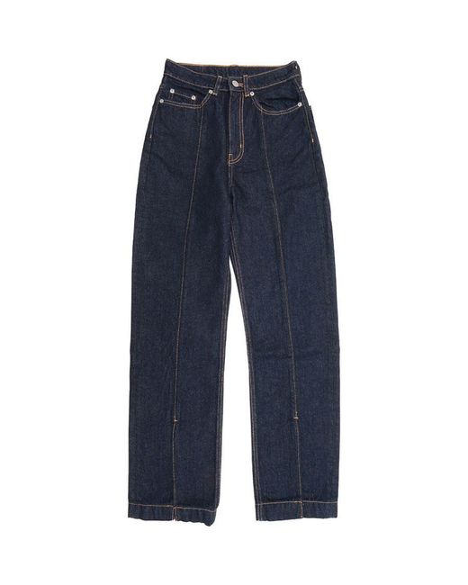 Weekday Blue Row Organic Cotton High Waist Jeans