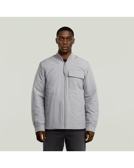 G-Star Gray Lofty Padded Overshirt for men