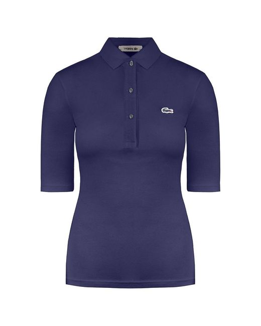 Lacoste Blue Short Sleeve Collared Polo Shirt Pf0088_166 Cotton