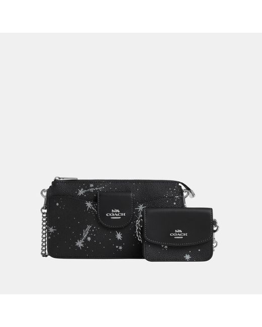 COACH Black Poppy Crossbody Bag With Star Print