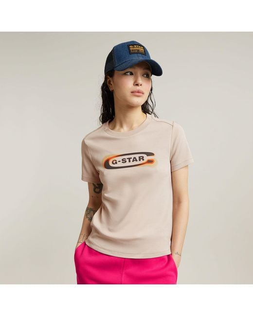 G-Star Pink Old Skool Logo Top