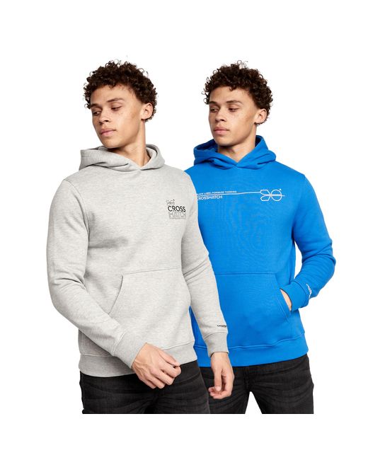 Crosshatch Burmax Hoodie (set Van 2) (blauw/grijs) in het Blue voor heren