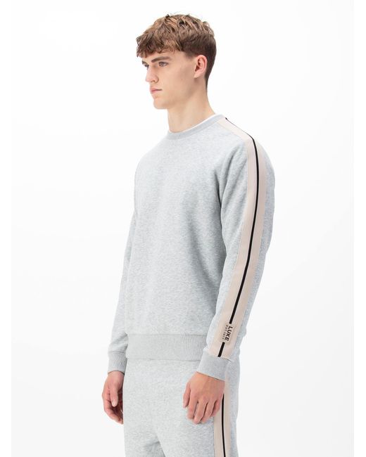 Luke 1977 White Massachusetts Tape Detail Sweatshirt for men