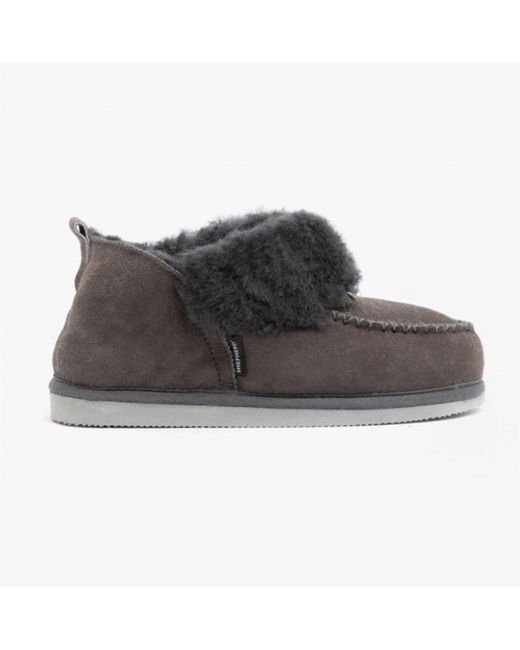 Shepherd Gray Albina Sheepskin Slipper Boots Asphalt