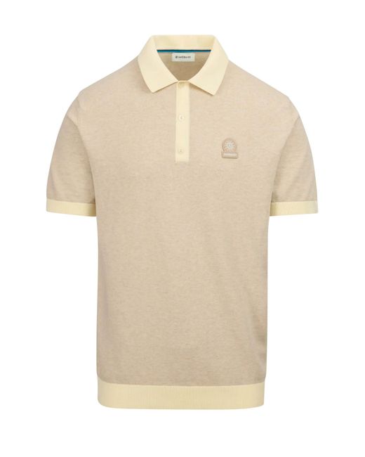Sandbanks Natural 3-Button Knitted Polo Stone for men