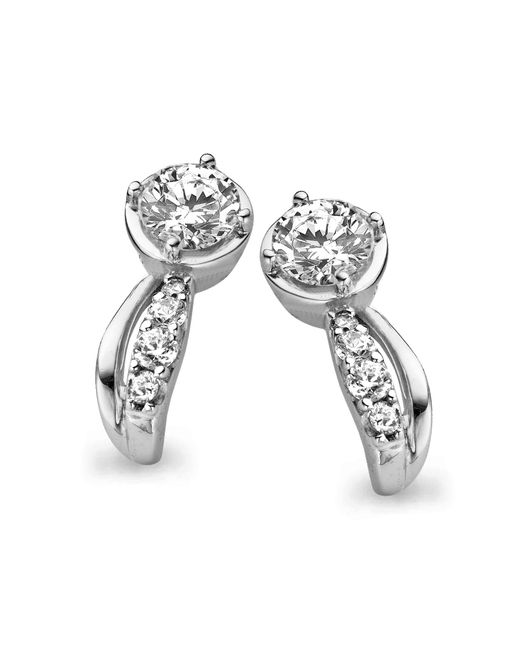 Orphelia White 925 Sterling Stud Earrings