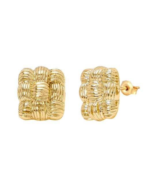The Jewellery Stockroom Metallic Lattice Stud Earrings Plated