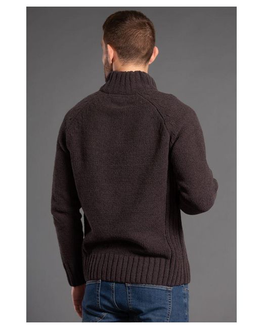 Kensington Eastside Gray Charcoal 1/4 Zip Funnel Neck Jumper for men