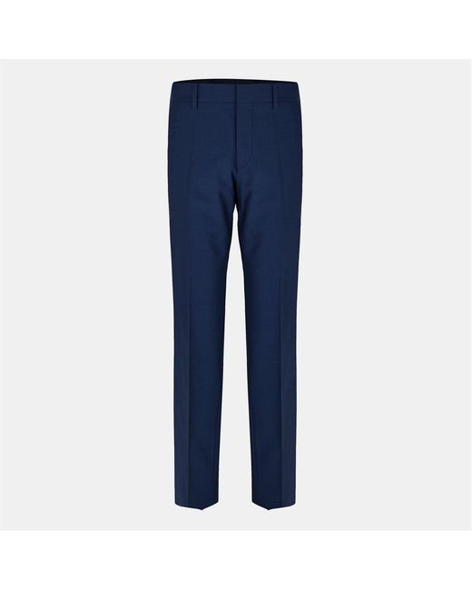 Boss Blue Solid Patterned Straight Chinos for men