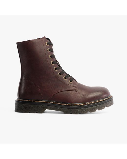 Heavenly Feet Brown Justina2 Lace Up Boots Burgundy