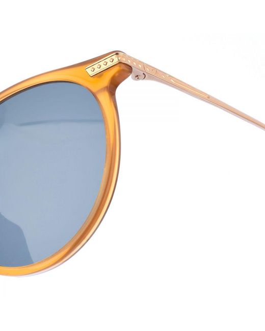 Calvin Klein Blue Acetate Sunglasses With Circular Shape Ck22528Ts