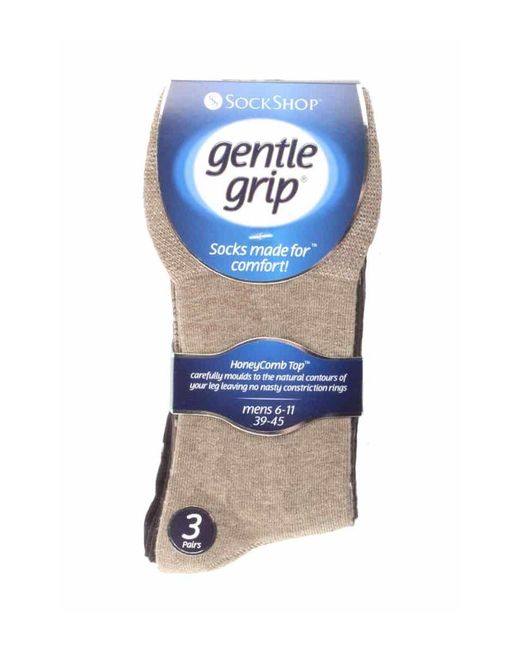 Gentle Grip White Socks Bigfoot Honeycomb Top Cotton Rich Pack Of 6 for men