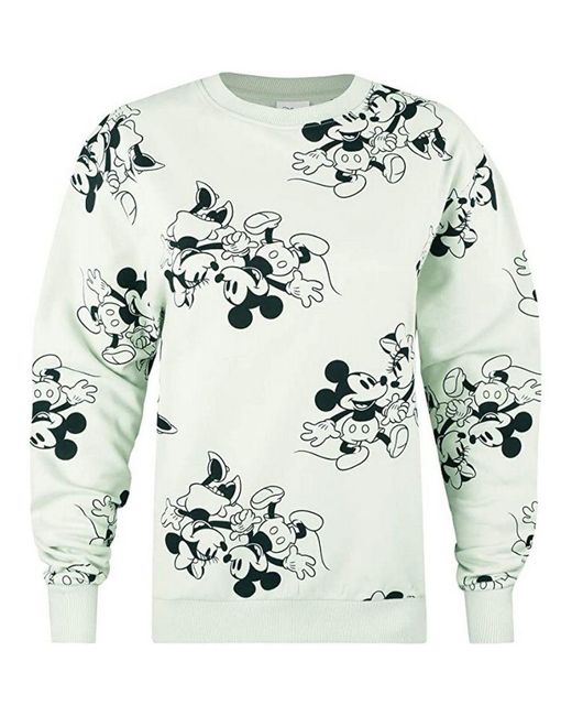 Disney Mickey & Minnie Mouse Sweatshirt (saliegroen/zwart) in het Gray