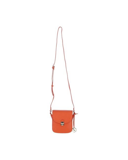 Ashwood Leather Orange Elegant Crossbody Bag With Twist Lock