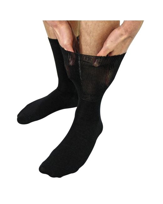 Dr.Socks Black Ladies Wool Oedema Socks For Swollen Feet & Circulation Support for men