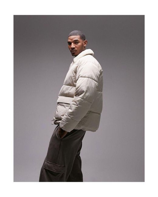 Mens puffer jacket topman online
