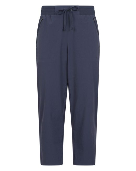 Mountain Warehouse Blue 'Explorer' Capri Pants With Pockets Uv Protection Trousers Polyamide