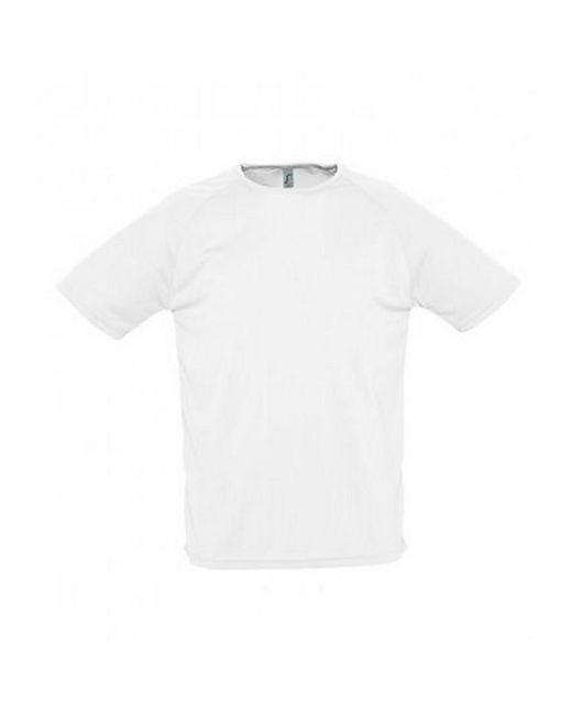 Sol's White Sporty Short Sleeve Performance T-Shirt for men
