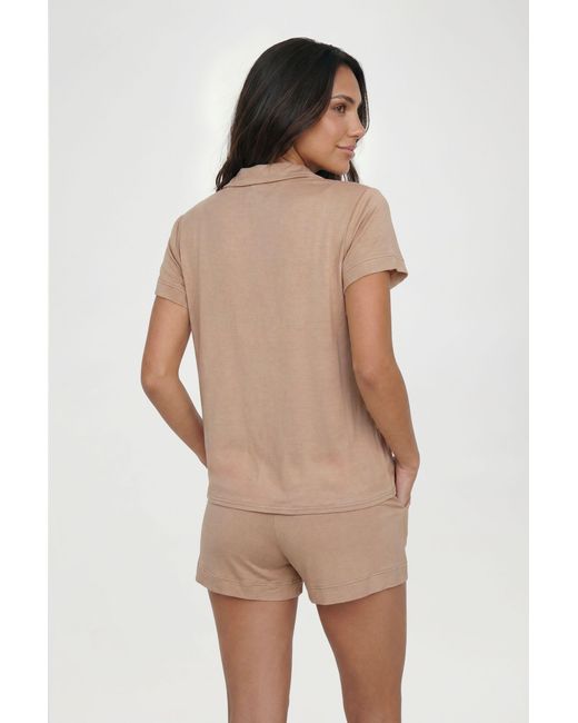 Boohoo Natural Soft Jersey Short Sleeve Shirt & Shorts Pyjama Set