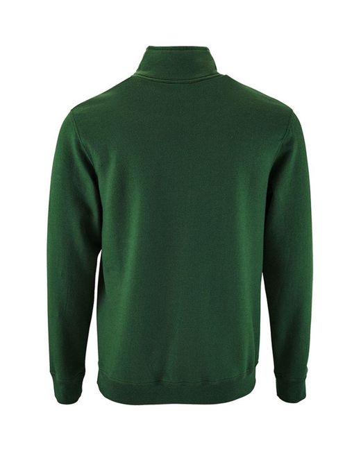 Sol's Green Stan Contrast Zip Neck Sweatshirt (Bottle) for men