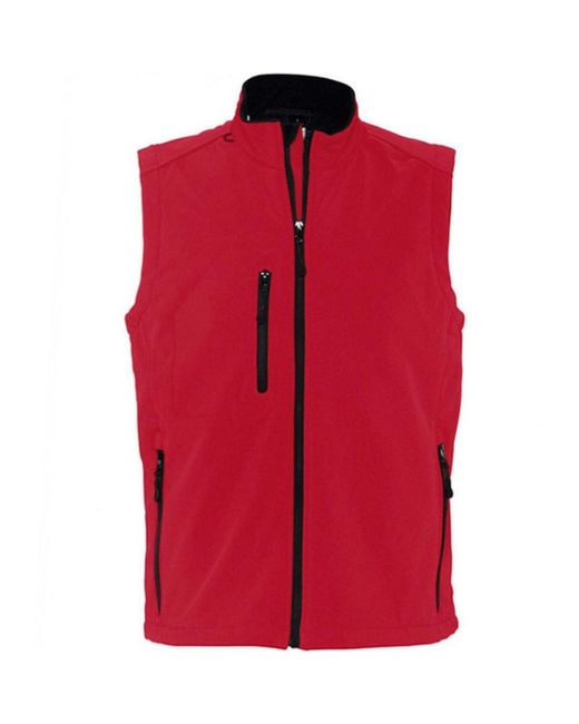 Sol's Red Rallye Soft Shell Bodywarmer Jacket for men