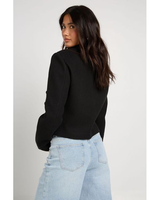 Boohoo Blue Military Cropped Jacket