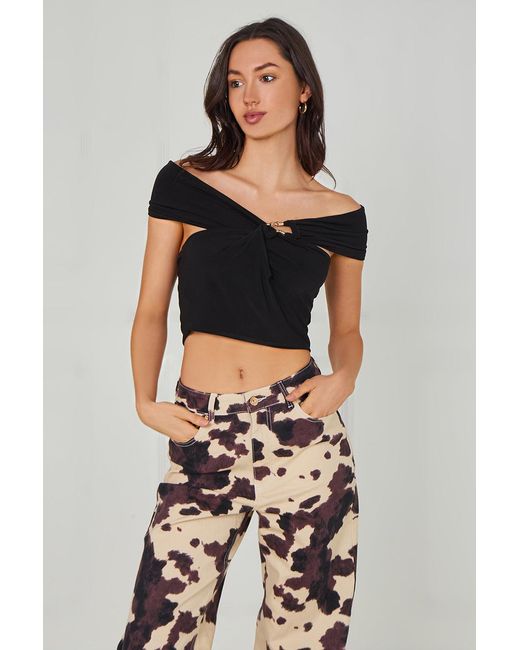 Urban Bliss Black Trim Bandeau Cut Out Top