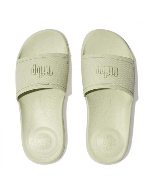 Fitflop Green Womenss Fit Flop Iqushion Pool Slide Sandals