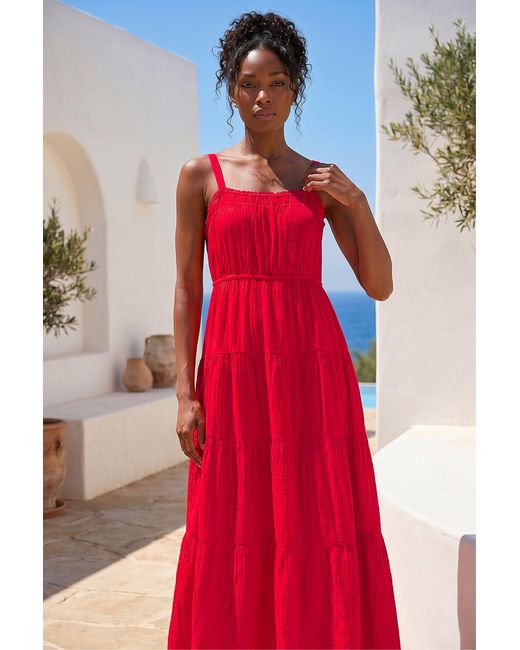 Roman Strappy Tiered Maxi Dress
