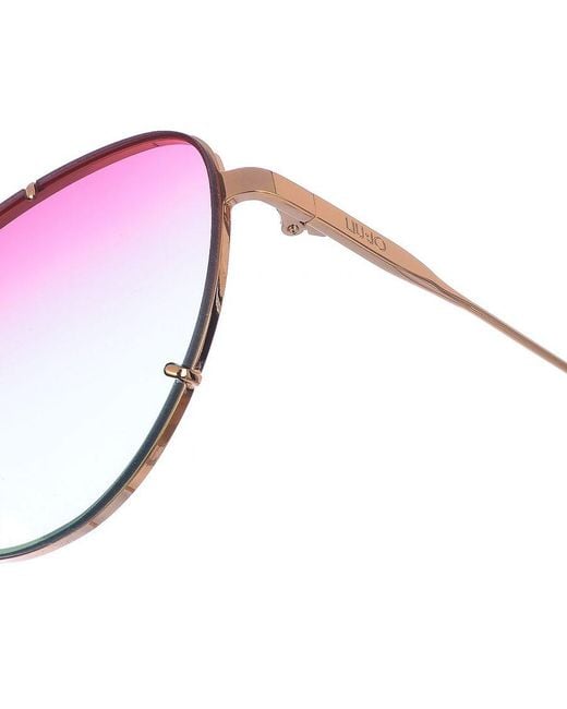 Liu Jo Pink Metal Sunglasses With Oval Shape Lj140S