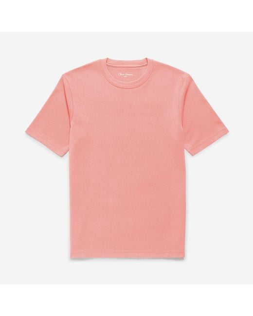 Oliver Sweeney Pink Classic Fit 240Gsm Cotton Jersey Tee for men