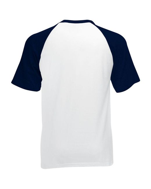 Fruit Of The Loom Blue Short Sleeve Baseball T-Shirt /Deep) for men