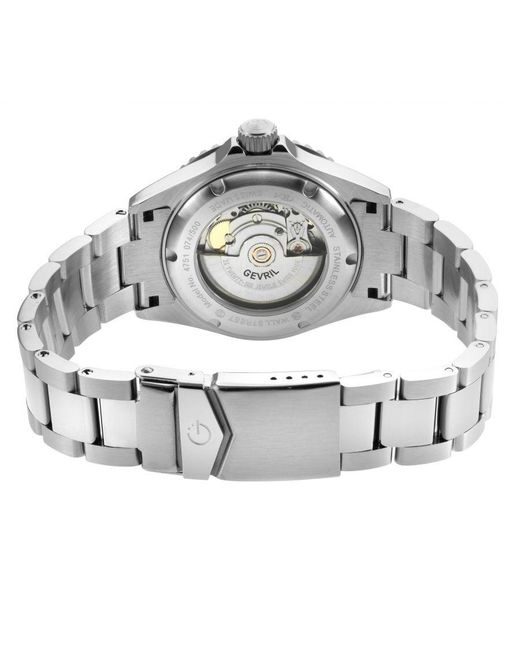 Gevril Gray Wall Street 4751B Swiss Automatic Sellita Sw200 316L Stainless Steel Case Dial Watch for men